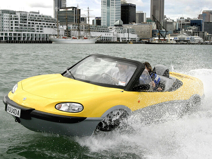 Once on the water, these amphibious vehicles operate like jet skis, providing a thrilling and unique experience that is sure to impress